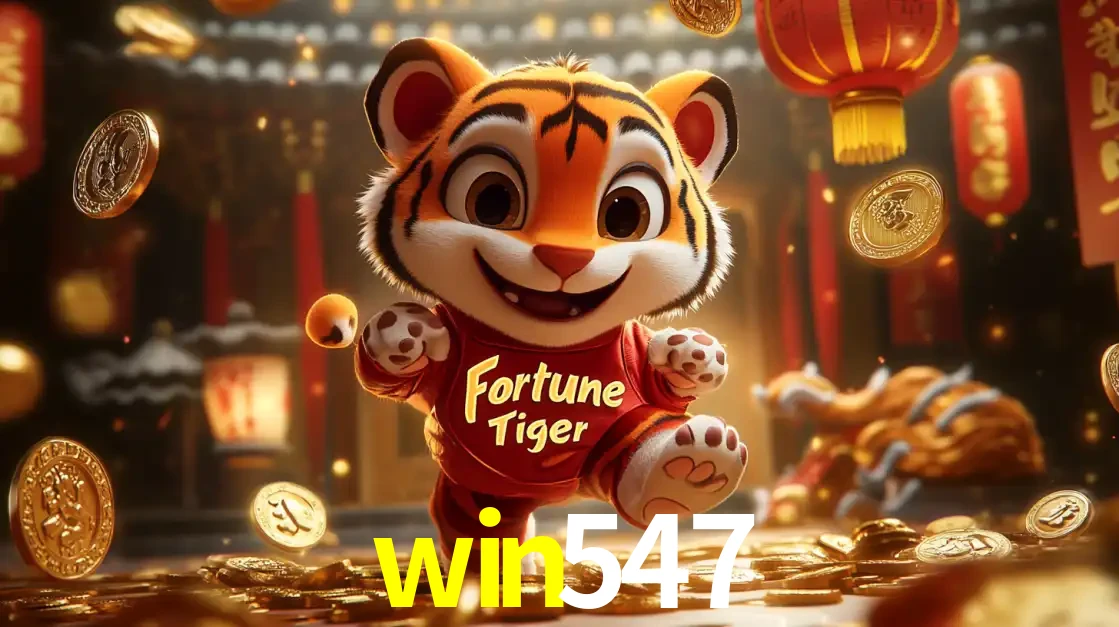 O alegre personagem do Fortune Tiger correndo sobre um caminho de moedas de ouro, simbolizando os grandes prêmios e a diversão do popular jogo de slot do win547.